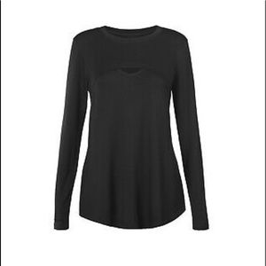 Cabi Peekaboo Black long sleeve Tee